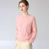 Top Básico de Punto Trenzado 100% Cachemir con Cuello Redondo Casual de Color Sólido para Temperamento, Viajes al Trabajo, Calidez