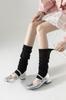 Calcetines Blancos Sin Pies Serie Miu, Delgados para Todas las Estaciones, Calcetines Holgados para Combinar con Botas, Calcetines Largos de Hilo de Puntos, Calcetines de Algodón hasta la Rodilla