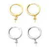Pendientes de Plata de Ley 925 Hebilla de Oreja Accesorios Vacíos Pendientes de Perla Simples Japoneses y Coreanos Material para Pendientes de Perlas de Jade DIY