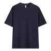 Camiseta Versátil de Algodón Puro Pesado Estilo Coreano Holgada para Hombres y Mujeres en Colores Negro, Blanco, Rosa, Borgoña y Café