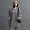 Otoño e Invierno Nuevo Estilo Estilo Perezoso Prendas de Punto de Cachemira para Mujer Cuello Redondo Color Puro Suelto Casual Simple Versátil Prendas de Punto de Cachemira