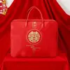 Saco de armazenamento de colcha de casamento, colcha de dote para casa, bolsa de casamento, conjunto de quatro peças, bolsa de embalagem vermelha, tecido Oxford