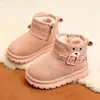 Botas de Neve Infantis Meninas Botas de Algodão 2026 Inverno Novo Sapatos de Algodão Botas de Algodão Grandes Menina Pequena Quente Mais Veludo Sapatos Infantis
