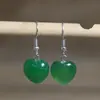 Pendientes Colgantes de Piedra Natural Amor Cristal Blanco Ojo de Tigre Rosa Pendientes Corazón de Melocotón Pendientes Sencillos para Mujer