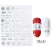 Suministro transfronterizo de pegatinas para uñas Red Sol Estrella Luna decoración 3D oro y plata pegatinas para uñas en blanco y negro pegatinas adhesivas para uñas