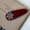 Horquilla para el pelo con lazo rojo de Año Nuevo, con copos de nieve y diamantes de imitación súper brillantes, pinza para el flequillo, tocado que combina con todo, accesorios para el cabello para mujer