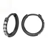 Pendientes de Aro de Acero Inoxidable Super Brillantes de Fila Única con Circonitas, Venta Caliente Transfronteriza, Sensación de Lujo Ligero y Gama Alta, Diseño Simple Microincrustado para Hombres y Mujeres
