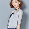 Cardigan Protector Solar para Mujer Delgado Abrigo de Media Manga Top de Gasa Uniforme de Béisbol Chaqueta Corta de Malla Primavera y Verano Camisa con Aire Acondicionado