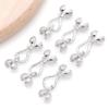 Chapado en Oro Blanco de Oro Real de 18K Color Plata Grueso Conservación del Color Hebilla de Pimienta Colgante Colgante Pulsera DIY Collar Accesorios de Joyería