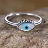 Anillo de ojo azul de pestaña nueva de deseo transfronterizo anillo de personalidad simple nicho lujo ligero elegante anillo al por mayor