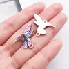 Venta Caliente Transfronteriza Colorido Animal Pequeño Colibrí Colgante Doble para Colgar DIY Aleación Aceite Goteando Impresión Pulsera Joyería Accesorios Pequeños