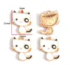 Accesorios para Joyería de Aleación con Goteo de Aceite Hechos a Mano Colgante de Gato Gatito Blanco y Negro Pulsera Collar Pendientes Colgante W478
