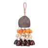 Chocalho de Casca de Fruta Natural Kit de Material Divertido de Quatro Peças de Cobre Pingente Pronto Tendência Nacional DIY Sino dos Ventos Artesanal Ornamento de Cura