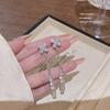 Pendientes de Borla de Moda de Celebridad de Internet de Aguja de Plata 925 Pendientes Elegantes de Alta Gama de Lujo Ligero Pendientes Elegantes Diseño Nicho Pendientes Exagerados