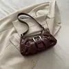 Bolso bandolera de gran capacidad con pliegues, nuevo para otoño 2026, estilo retro americano, estilo motero, para llevar debajo del brazo, para mujer