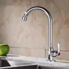 Grifo hexagonal vertical de aleación de zinc para fregadero de cocina de agua fría con caño magnético de cobre para lavar verduras