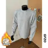 Otoño 2025 Nuevo Sudadera de Cuello Redondo con Hombros Acolchados Americano Retro Camiseta de Manga Larga Cleanfit Capa Interior Camiseta Base