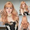 Nueva Peluca para Mujer Japonesa y Coreana Naranja Ondulada Larga Rizada Moda Flequillo de Aire Popular Cobertura Completa Fábrica Venta Directa