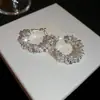 Brincos Redondos Minimalistas com Tachas Irregulares em Forma de Diamante, Brincos Únicos e Modernos Versáteis com Senso de Design, Acessórios de Orelha de Nicho para Mulheres