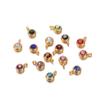 Venta Caliente de Amazon Color Acero Inoxidable Circonita No Pierde Color Correa Colgante Piedra Redonda Desnuda Pendientes DIY Joyería