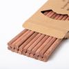 Palillos de sándalo rojo sin pintar y sin cera, tronco natural, para el hogar, de madera, protección ambiental, palillos de madera maciza para el hogar, diez pares en caja
