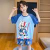 Pijama de Niña Estilo Nuevo 2026 Verano Manga Corta Algodón Peinado Niños Niñas Pequeñas Verano Ropa de Casa para Bebé Set