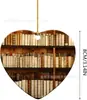 23 Novas Decorações de Natal Amantes de Livros Coração Decorações de Bibliotecário Penduricalhos para Carro Decorações para Casa
