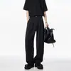 Pantalones rectos de color liso de estilo urbano, modernos, de alta gama, con caída, para hombre, para primavera y otoño, versátiles, casuales, elegantes, sin planchar, de longitud completa