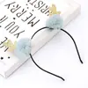 Tiara de Natal estilo coreano, fofa e feminina, pompom de pelúcia de coelho, presente de Natal, acessório de cabelo de Natal, presilha de cabelo