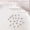 20 Piezas de Metal para Manicura Mini Mariposa Dorada Plateada Mariposa Sencilla Decoraciones para Uñas Mariposa Estéreo Japonesa