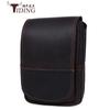 Bolso pequeño de cuero Crazy Horse retro personalizado, multifuncional, de cuero genuino, para exteriores, riñonera para teléfono móvil 3129