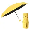 Parasol de Vinilo Negro 50% de descuento Paraguas Cápsula de Bolsillo Mini Portátil Paraguas Compacto para Mujer para Sol y Lluvia Venta al por Mayor
