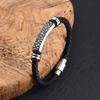 Pulseira de Couro Masculina de Aço Inoxidável Amazon Pulseira de Couro Trançada à Mão Joia Simples e Moderna Ol089