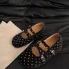 Zapatos Mary Jane planos y delicados de estilo francés para mujer, nuevo modelo de primavera 2026, con una sola correa de hebilla, elegantes zapatos de salón satinados de corte bajo