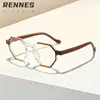 Nuevas gafas Rayan poligonales anti luz azul para hombres y mujeres, elegantes y casuales, montura simple estilo coreano para estudiantes miopes