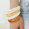 Pulseiras Transfronteiriças Europeias e Americanas, Pulseiras Exageradas de Acrílico, Conjunto de Pulseiras Coloridas em Blocos com Contas