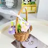 Regalo para el Día del Maestro, Adornos para el Día de San Valentín Chino, Flores Artificiales, Margaritas Tejidas, Flores de Lana, Cestas Pequeñas de Flores, Ramos, Recuerdos