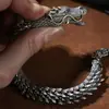 Pulsera de Dragón Plateada para Hombre Retro Tendencia Agresiva Pulsera para Hombre Quilla Viento Frío Sentido Avanzado Explosiones de Amazon