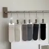 Meias Lisas Simples para Mulheres Início do Outono Confortáveis Estilo Preguiçoso Meias Pós-Parto Meias Cinzas de Cano Médio Simples Versáteis Meias Largas de Algodão