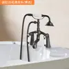 Set de Ducha de Pared Retro Europeo de Latón Negro Antiguo Cromado Tipo Columna Grifo de Bañera Sencillo