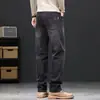 Jeans para Hombre de Primavera y Otoño 2026 Nueva Marca de Moda Sueltos Rectos Elásticos Lavados Casuales Vintage Pantalones Largos para Hombre