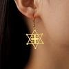 Pendientes de acero inoxidable personalizados para mujer, con colgante de cruz de estrella de seis puntas, estilo europeo y americano, elegantes y sencillos, con gancho para la oreja, personalizados