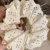 Elegante Estilo Francês Branco Creme Cetim Brilhante Alta Elasticidade Prendedor de Coque Acessório de Cabelo Sem Costura