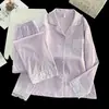 Pijama para mujer, hecho de cálido forro polar, adecuado para primavera, otoño e invierno, nuevo estilo 2026, tela cepillada, estilo coreano, manga larga, se puede usar como ropa exterior, conjunto de ropa de estar