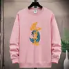 Suéter Masculino Novo de Primavera e Outono Tecido Composto Pulôver Gola Redonda Solto Plus Size Esportivo Casual Estilo Pesado
