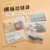 Bolsa pequeña con cierre de cremallera esmerilado horizontal para cosméticos de viaje, accesorios y artículos pequeños, transparente para almacenamiento separado, disponible para envío directo