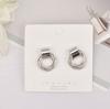 Pendientes de plata S925 con forma de aguja, nuevos, dulces y sencillos, con temperamento, con círculo hueco, multicapa, sinuosos, al por mayor