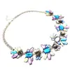 Collar de mariposa púrpura de moda europea y americana, collar corto de imitación, joya cruzada 2019