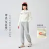 Calça de Moletom Forrada com Fleece para Meninas Outono e Inverno 2025 Novas Calças Casuais Infantis para Uso ao Ar Livre Calças Jogger Engrossadas para Crianças Maiores