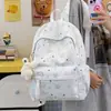 Mochila Escolar Fofa de Alto Valor Estilo Coreano para Ensino Fundamental II e Ensino Médio Mochila de Ombro Duplo de Grande Capacidade Mochila Versátil Casual Leve para Viagem